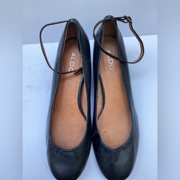 Aldo black bracelet shoes with Wedge Heel Size 10 - Picture 7 of 8